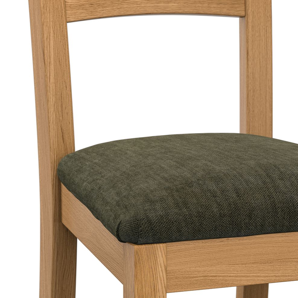 Cross Back Natural Solid Oak Chair with Verona Green Fabric Seat 5