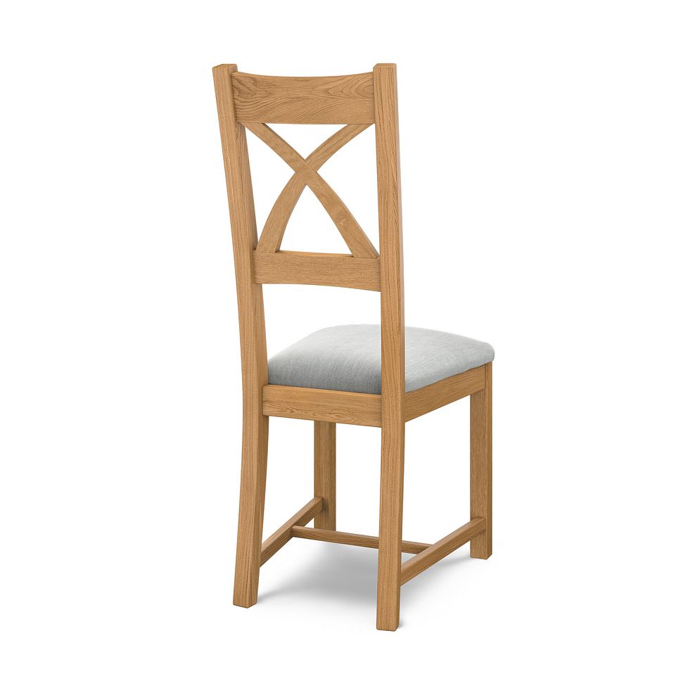 Cross Back Natural Solid Oak Chair with Verona Grey Fabric Seat 4