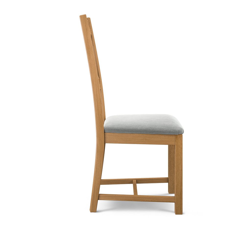 Cross Back Natural Solid Oak Chair with Verona Grey Fabric Seat 3