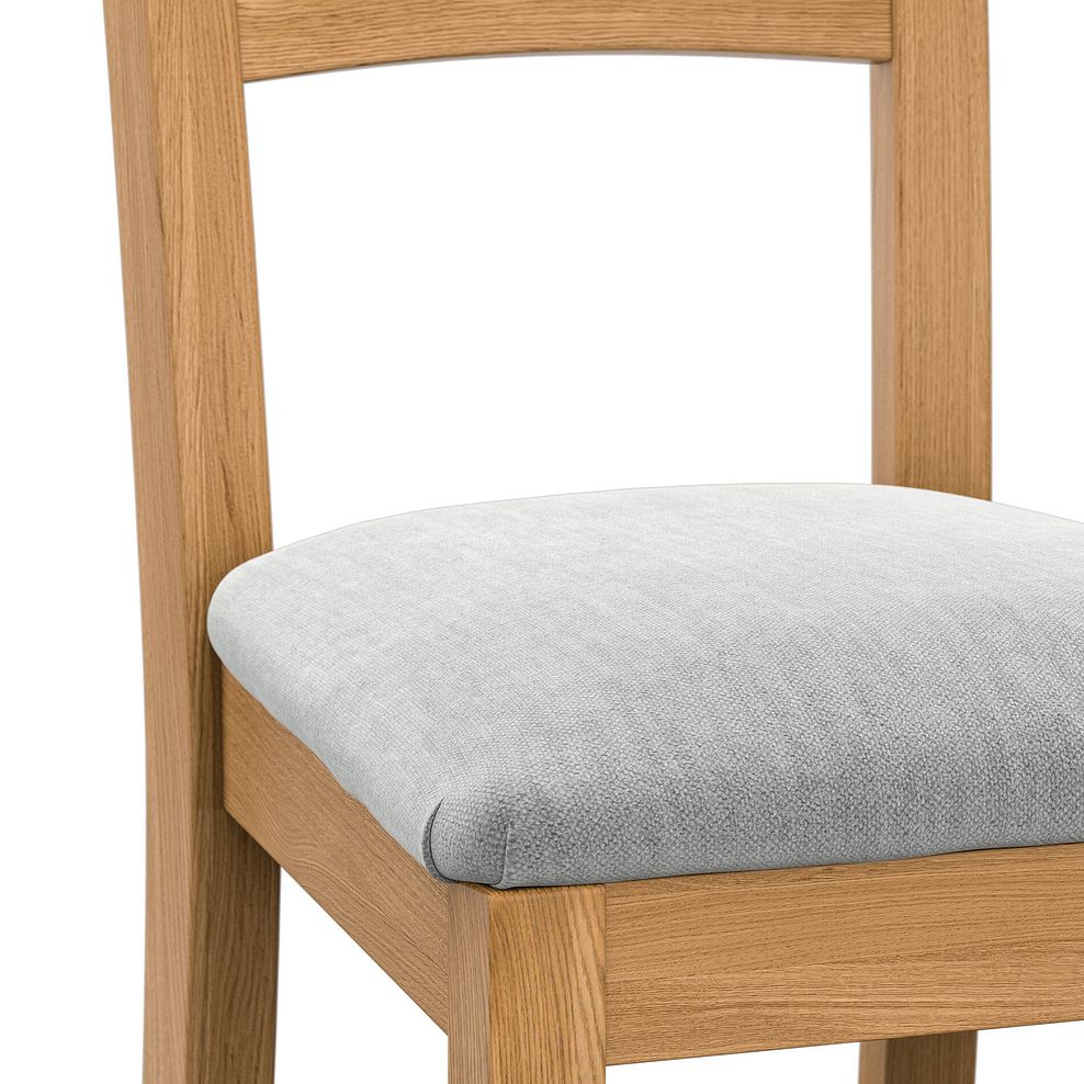 Cross Back Natural Solid Oak Chair with Verona Grey Fabric Seat 5