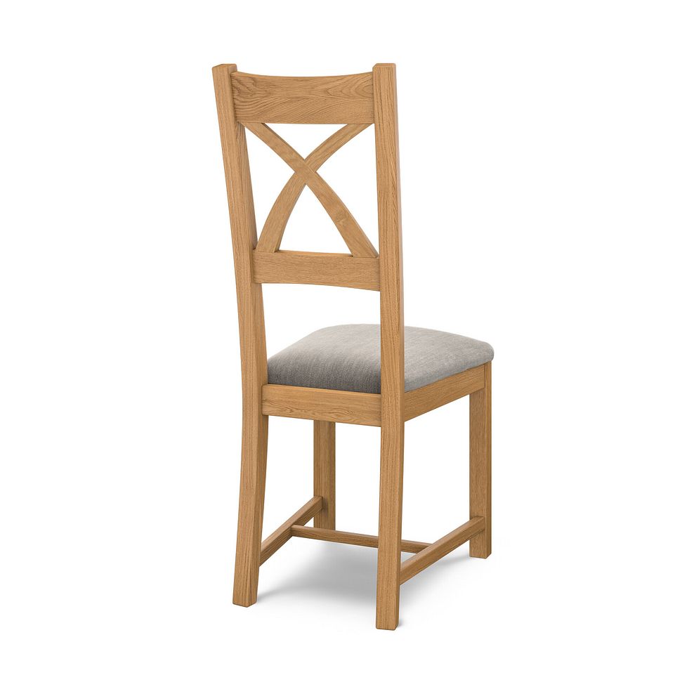 Cross Back Natural Solid Oak Chair with Verona Mocha Fabric Seat 4