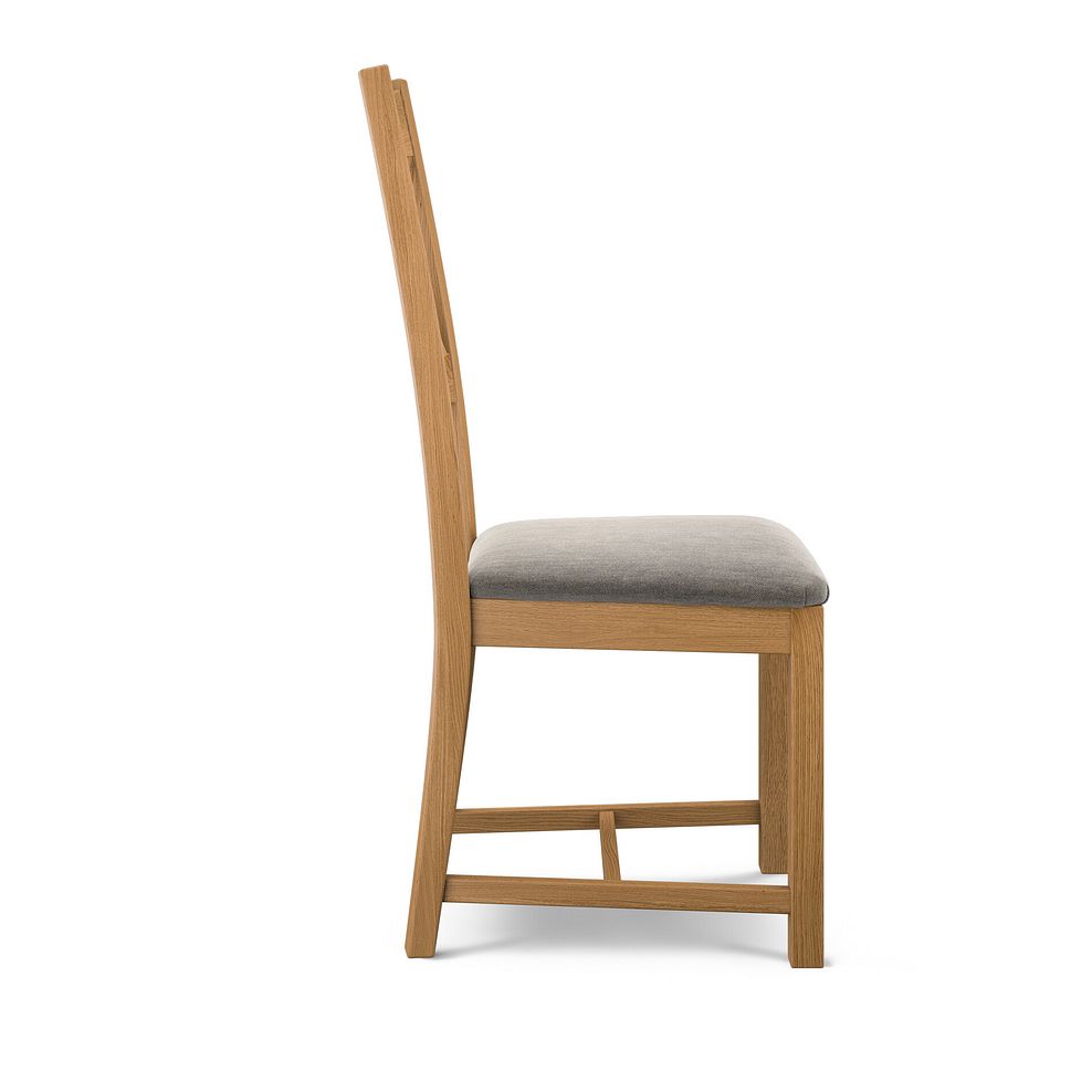 Cross Back Natural Solid Oak Chair with Verona Mocha Fabric Seat 3