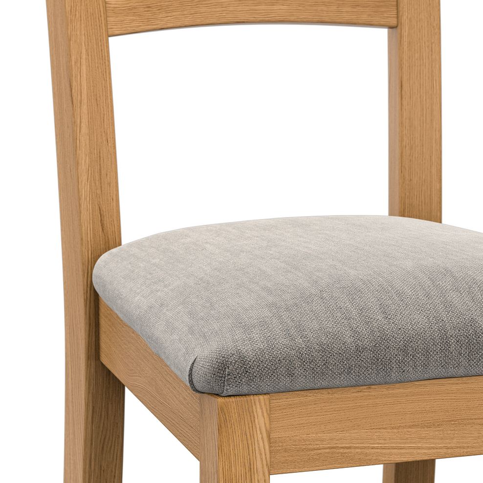 Cross Back Natural Solid Oak Chair with Verona Mocha Fabric Seat 5