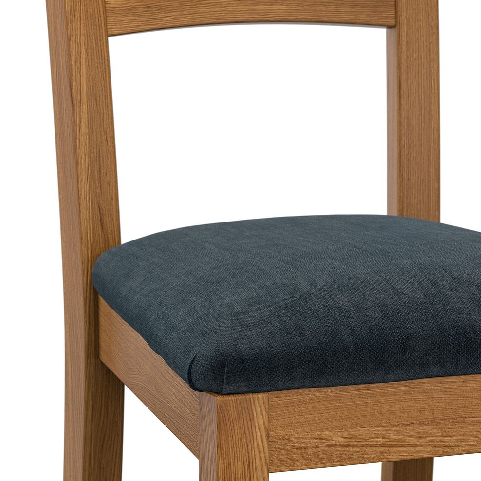 Cross Back Rustic Solid Oak Chair with Verona Charcoal Fabric Seat 5