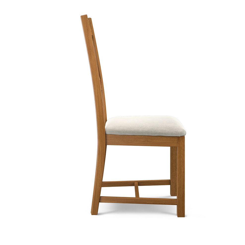 Cross Back Rustic Solid Oak Chair with Verona Cream Fabric Seat 3