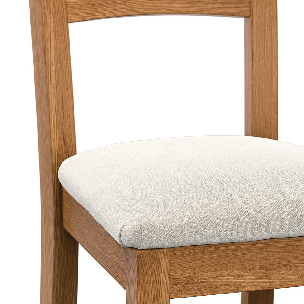 Cross Back Rustic Solid Oak Chair with Verona Cream Fabric Seat 5