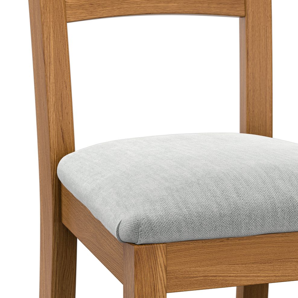 Cross Back Rustic Solid Oak Chair with Verona Grey Fabric Seat 5