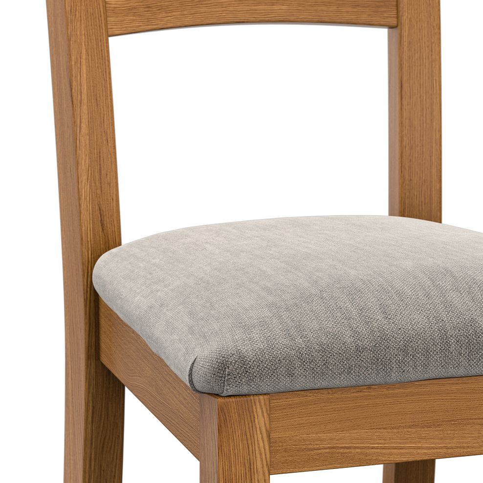 Cross Back Rustic Solid Oak Chair with Verona Mocha Fabric Seat 5