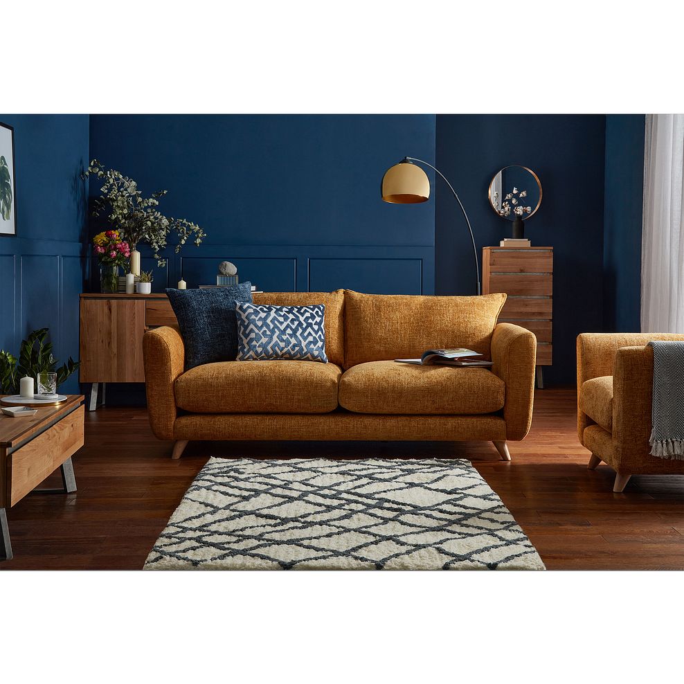 Dalby 4 Seater Sofa in Gold Fabric 2