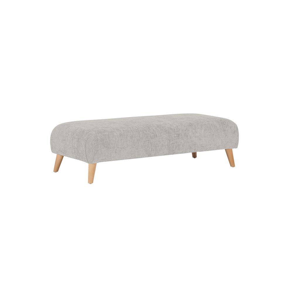 Dalby Footstool in Silver Fabric