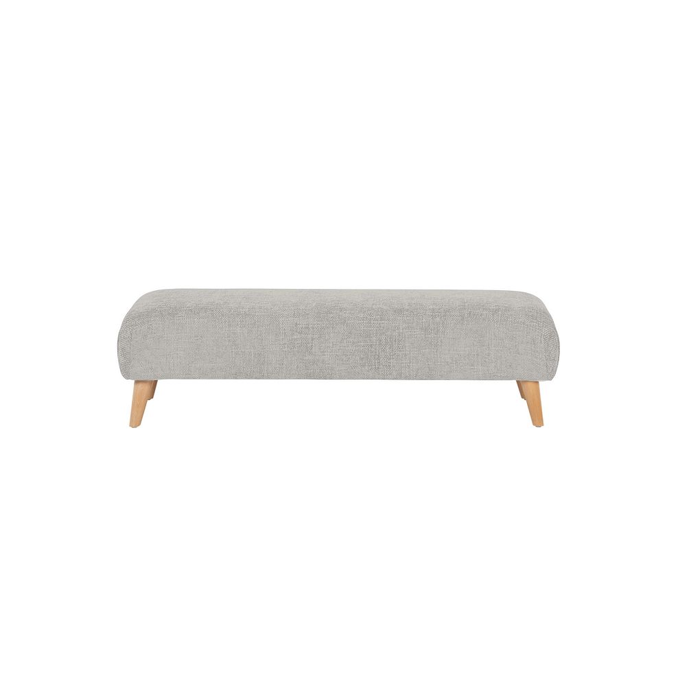 Dalby Footstool in Silver Fabric 2