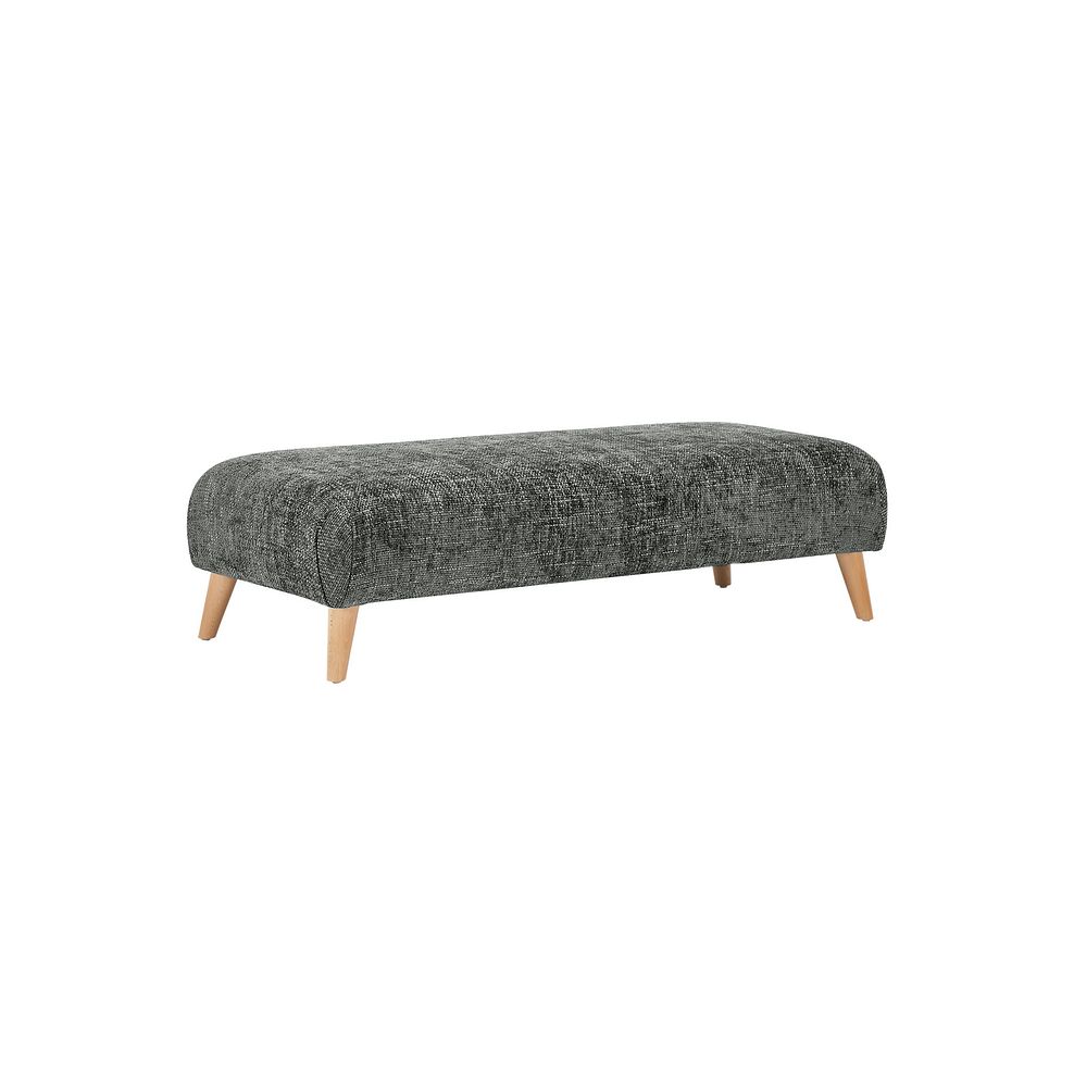 Dalby Footstool in Platinum Fabric Thumbnail 1