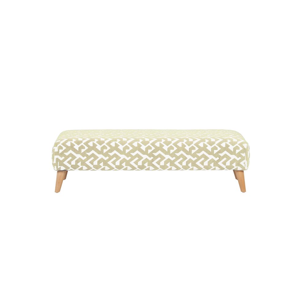 Dalby Footstool in Patterned Gold Fabric 2