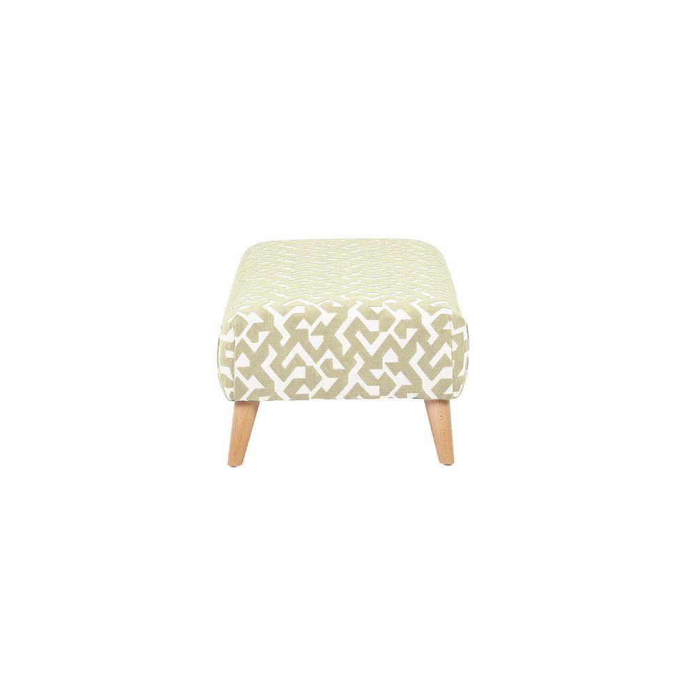 Dalby Footstool in Patterned Gold Fabric 3
