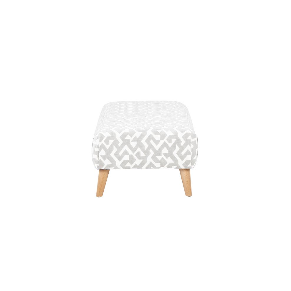 Dalby Footstool in Patterned Ivory Fabric Thumbnail 3
