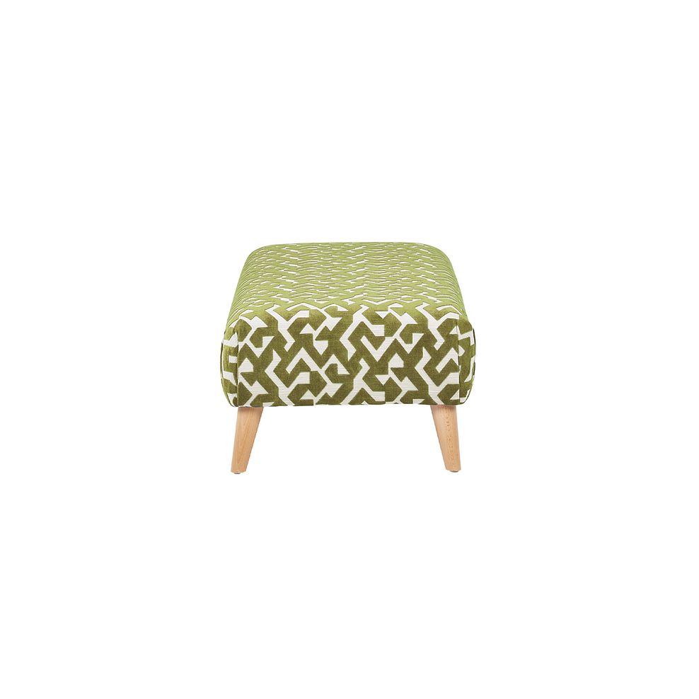 Dalby Footstool in Patterned Sage Fabric 3