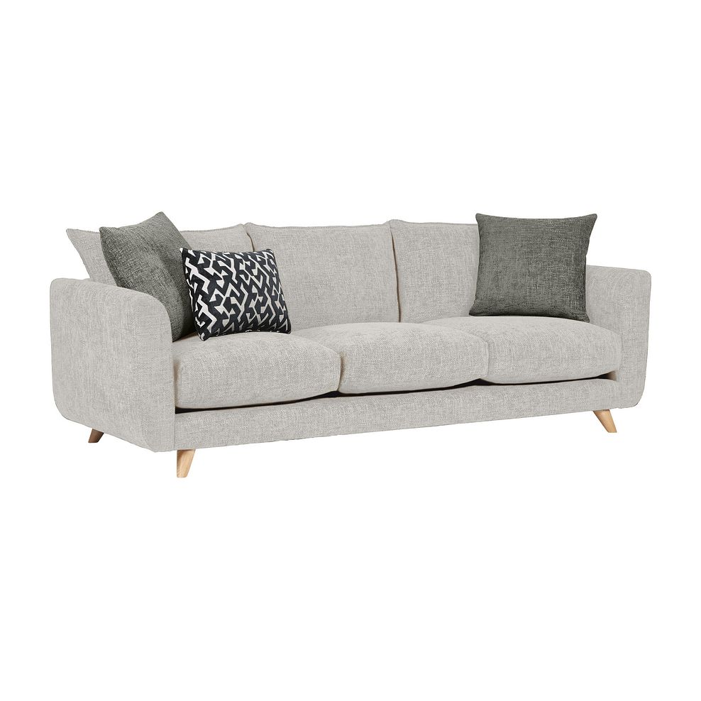 Dalby Large 4 Seater Sofa in Silver Fabric 1