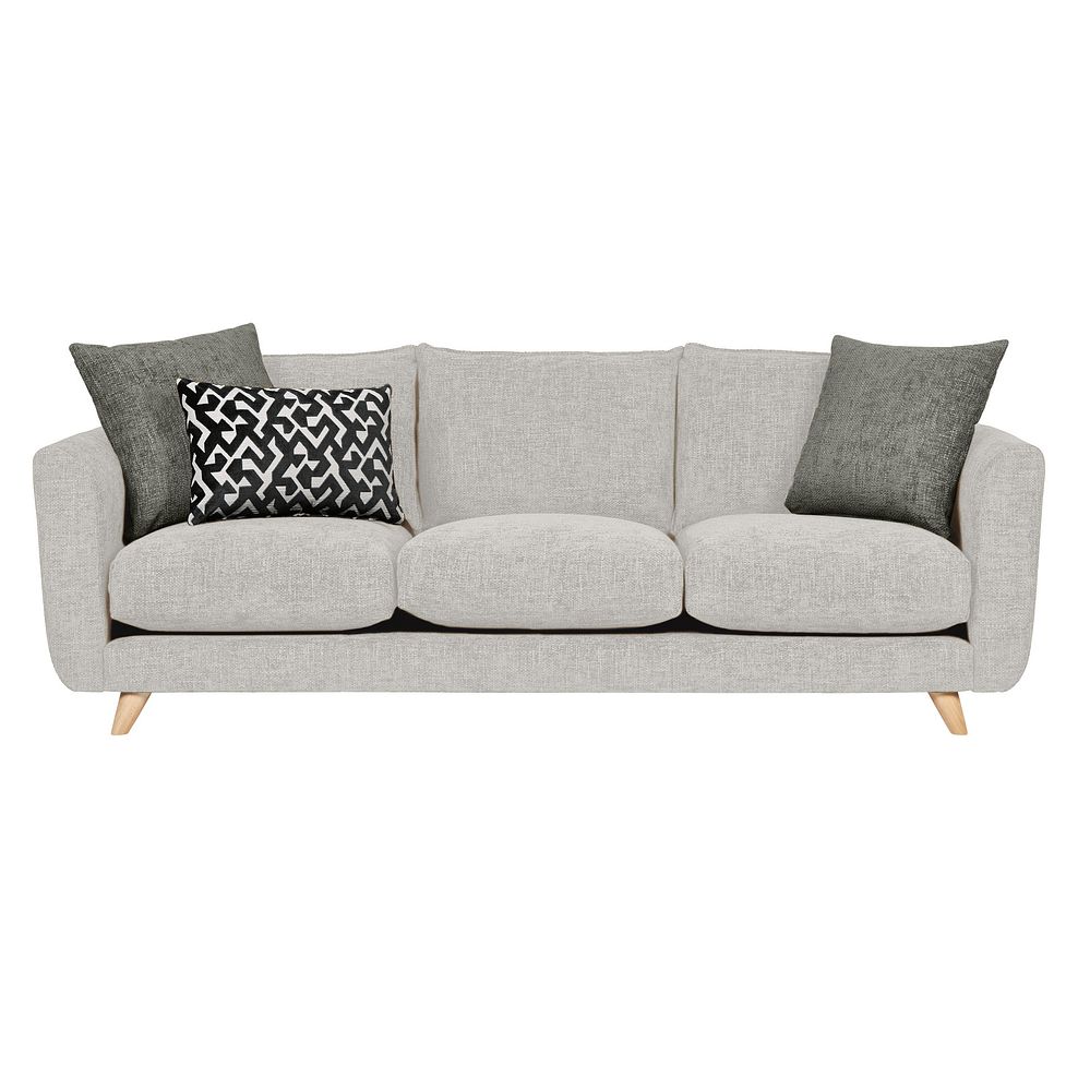 Dalby Large 4 Seater Sofa in Silver Fabric 2