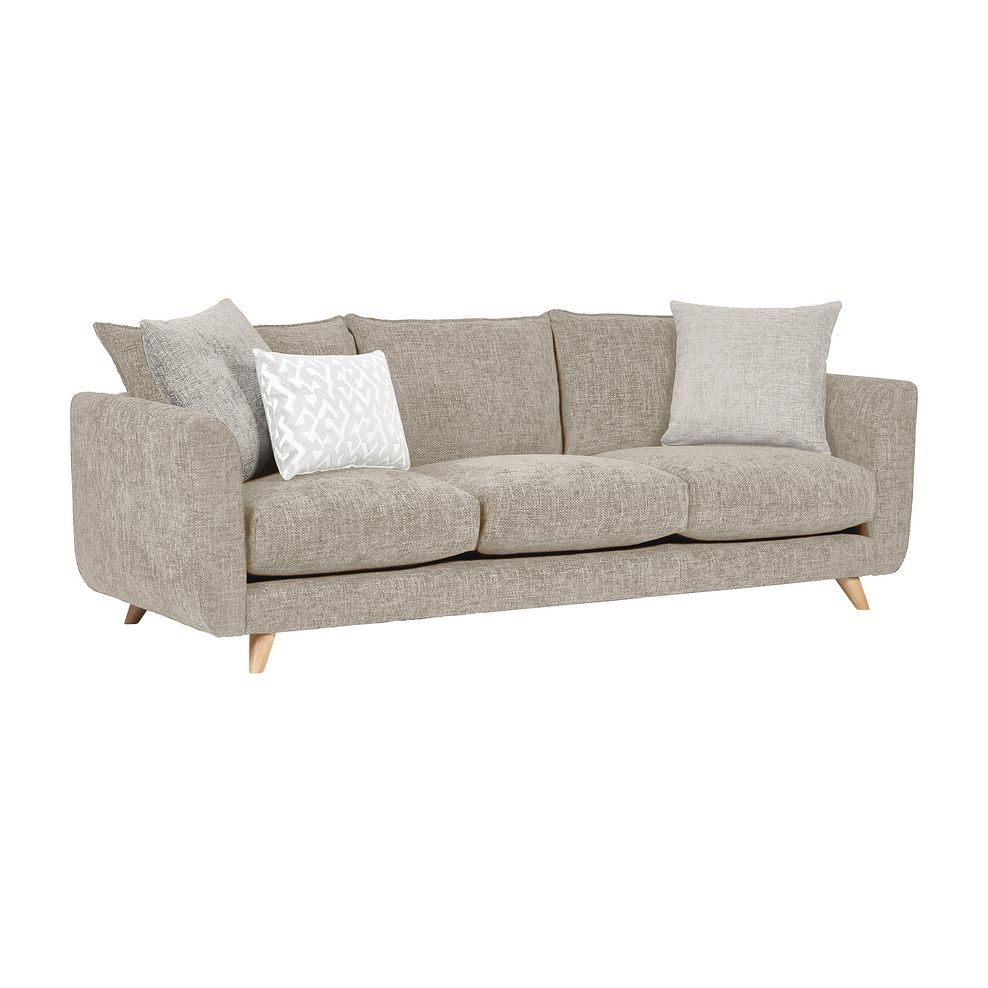 Dalby Large 4 Seater Sofa in Stone Fabric 1