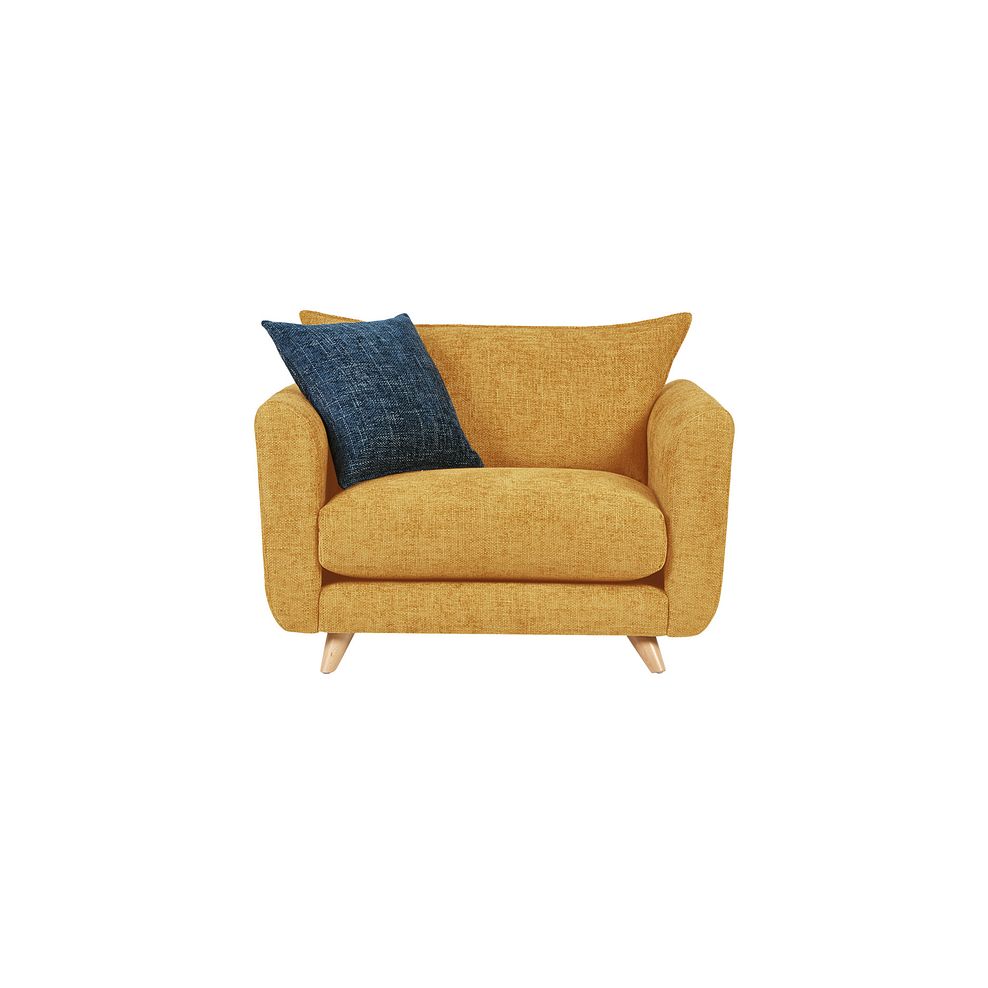Dalby High Back Loveseat in Gold Fabric 4