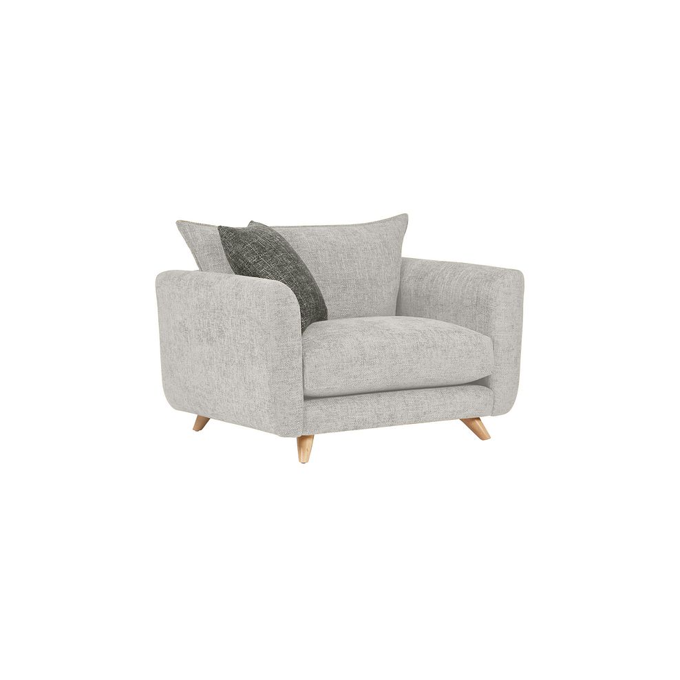 Dalby High Back Loveseat in Silver Fabric 1