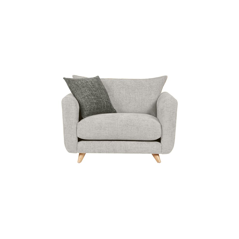 Dalby High Back Loveseat in Silver Fabric 2