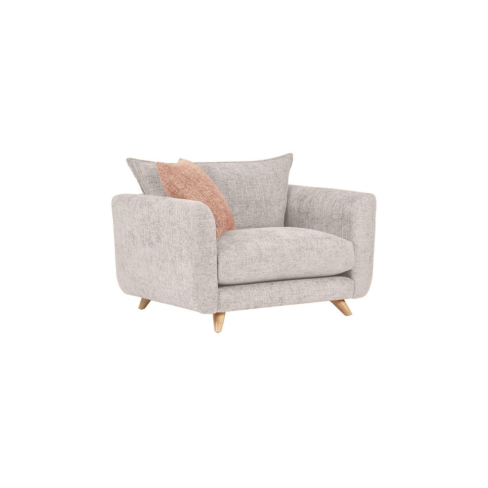 Dalby High Back Loveseat in Ivory Fabric 1