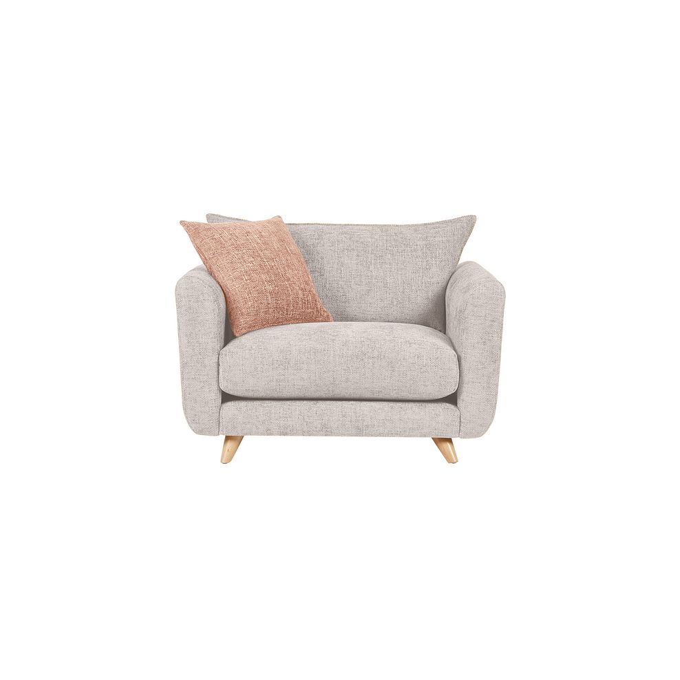 Dalby High Back Loveseat in Ivory Fabric 2