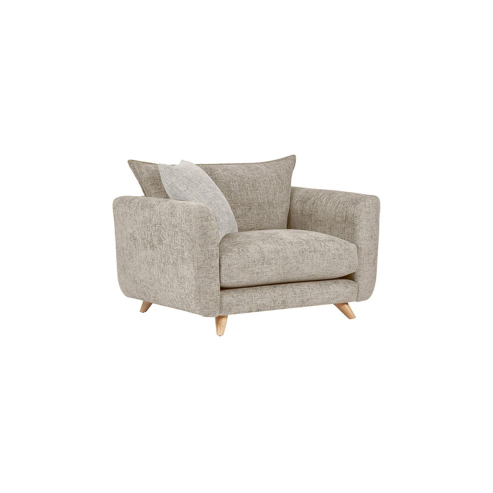 Dalby High Back Loveseat in Stone Fabric 1