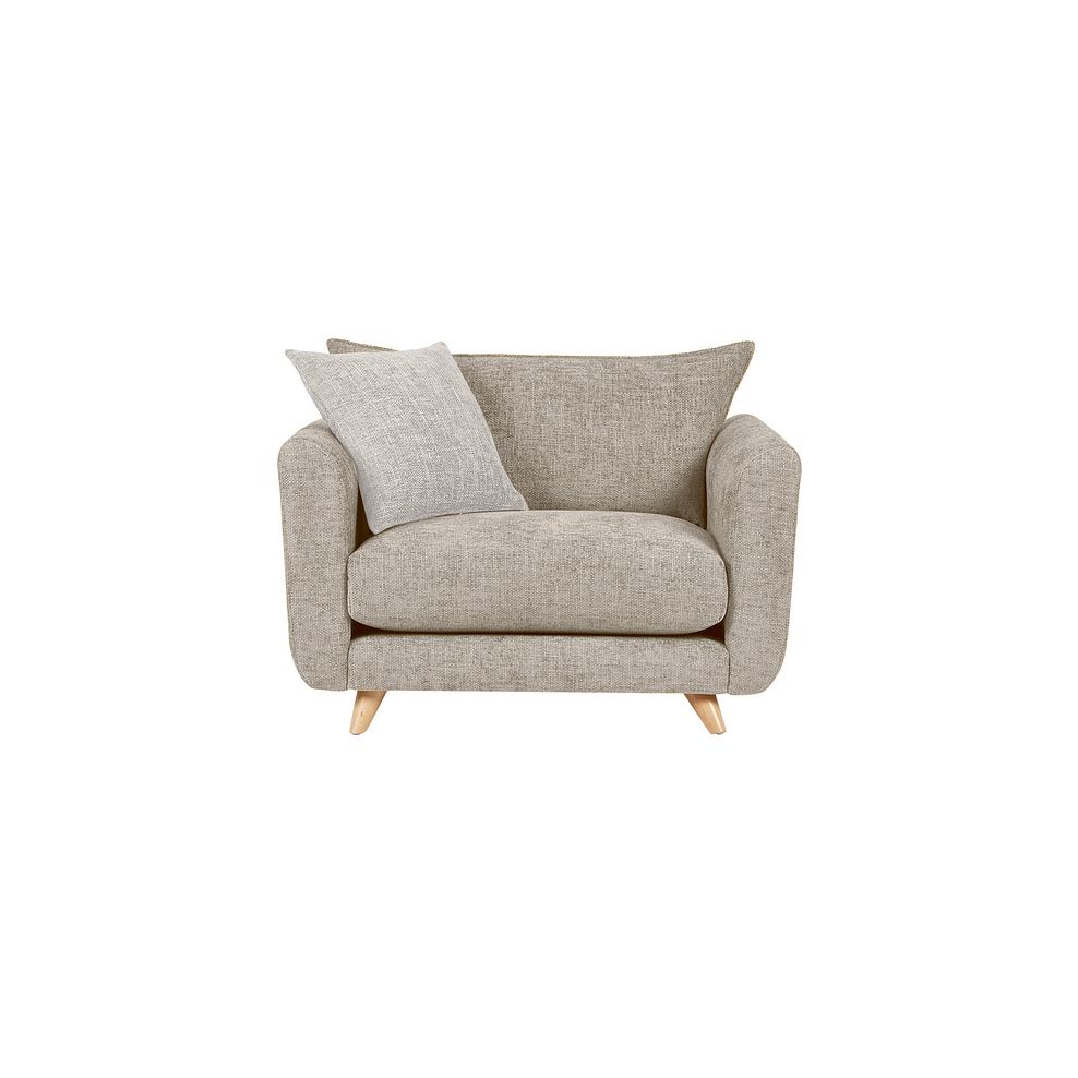 Dalby High Back Loveseat in Stone Fabric 2