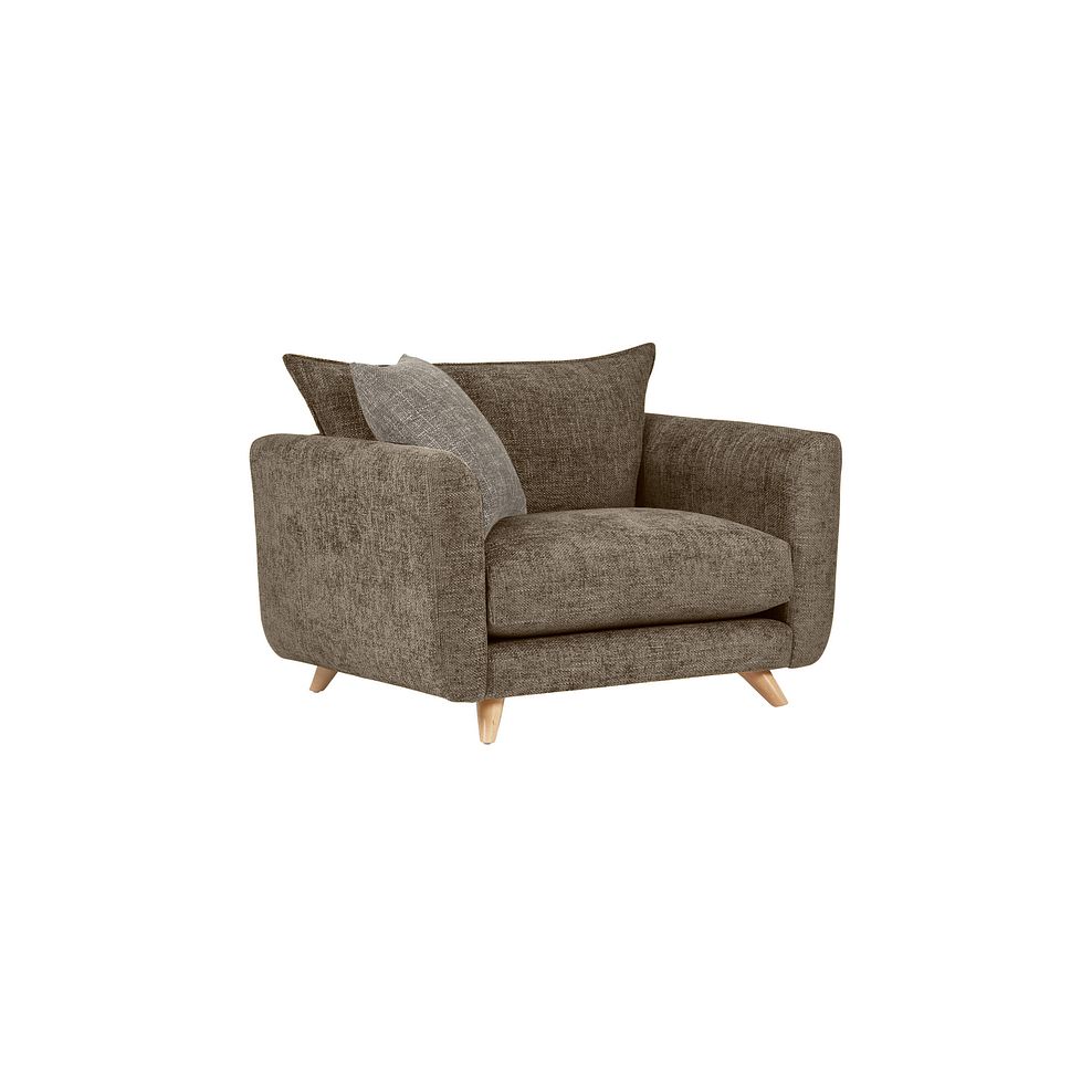 Dalby High Back Loveseat in Cocoa Fabric 1