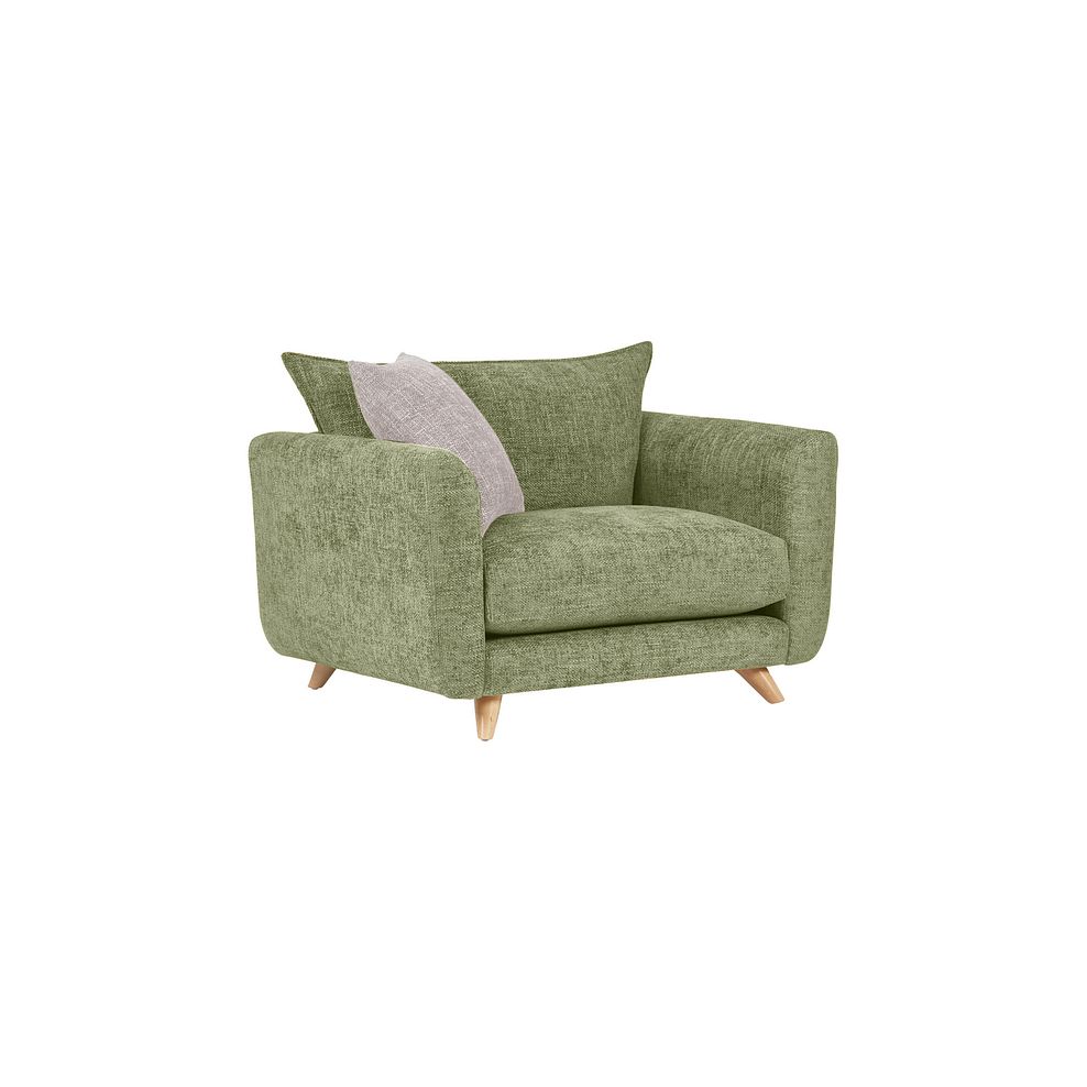 Dalby High Back Loveseat in Olive Fabric 1