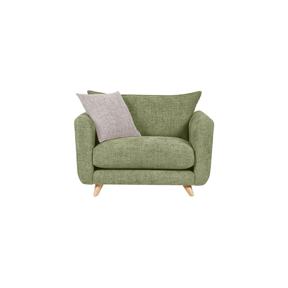 Dalby High Back Loveseat in Olive Fabric 2