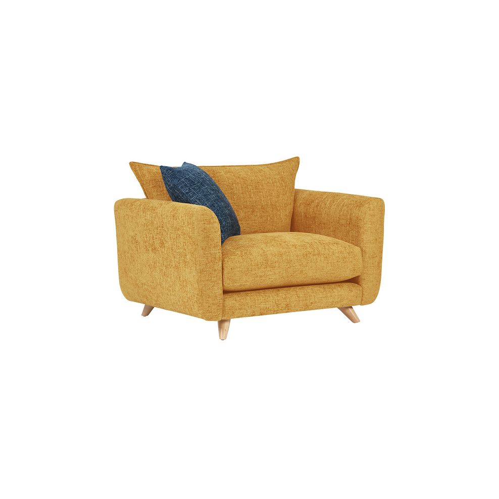 Dalby High Back Loveseat in Gold Fabric