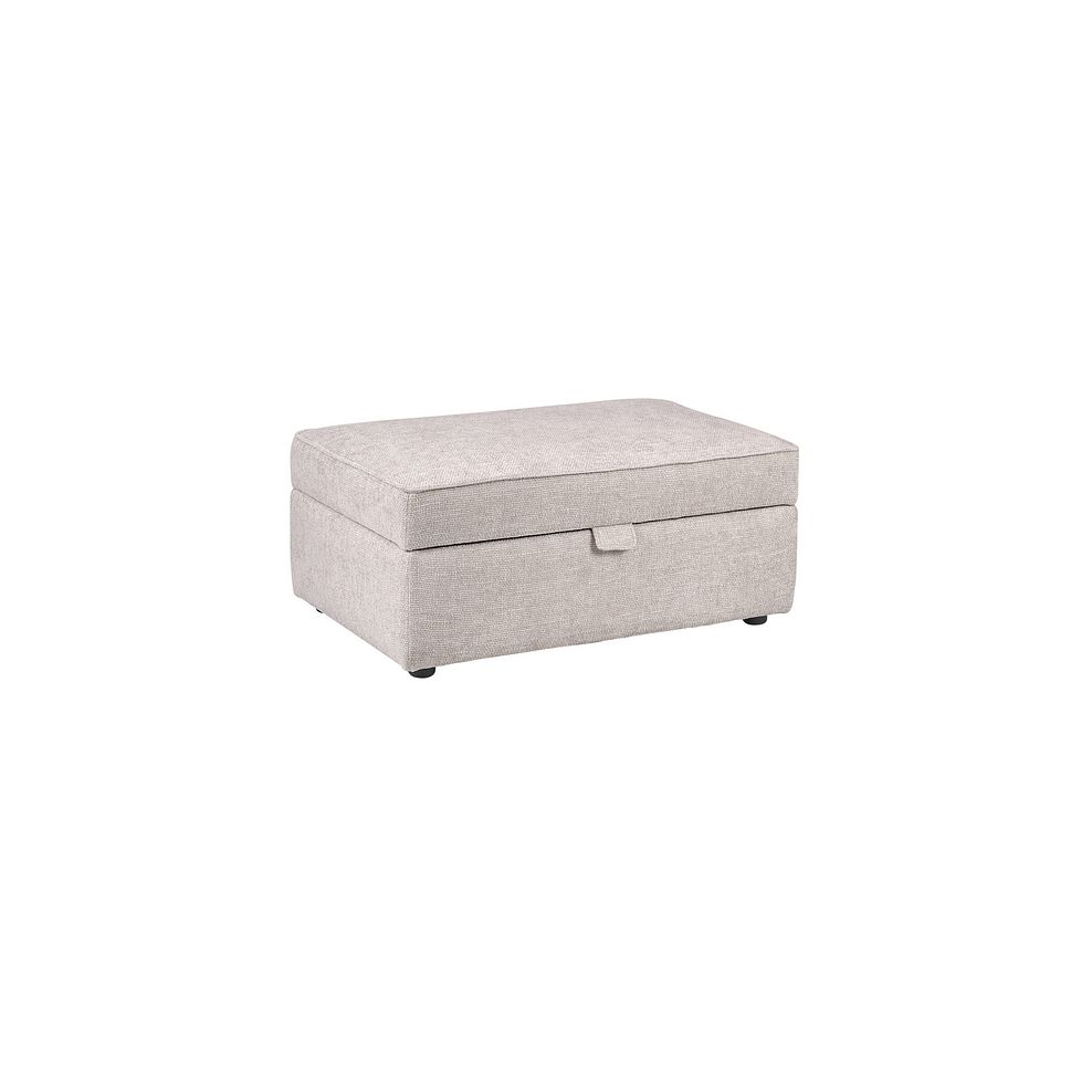 Dalby Storage Footstool in Ivory Fabric 1