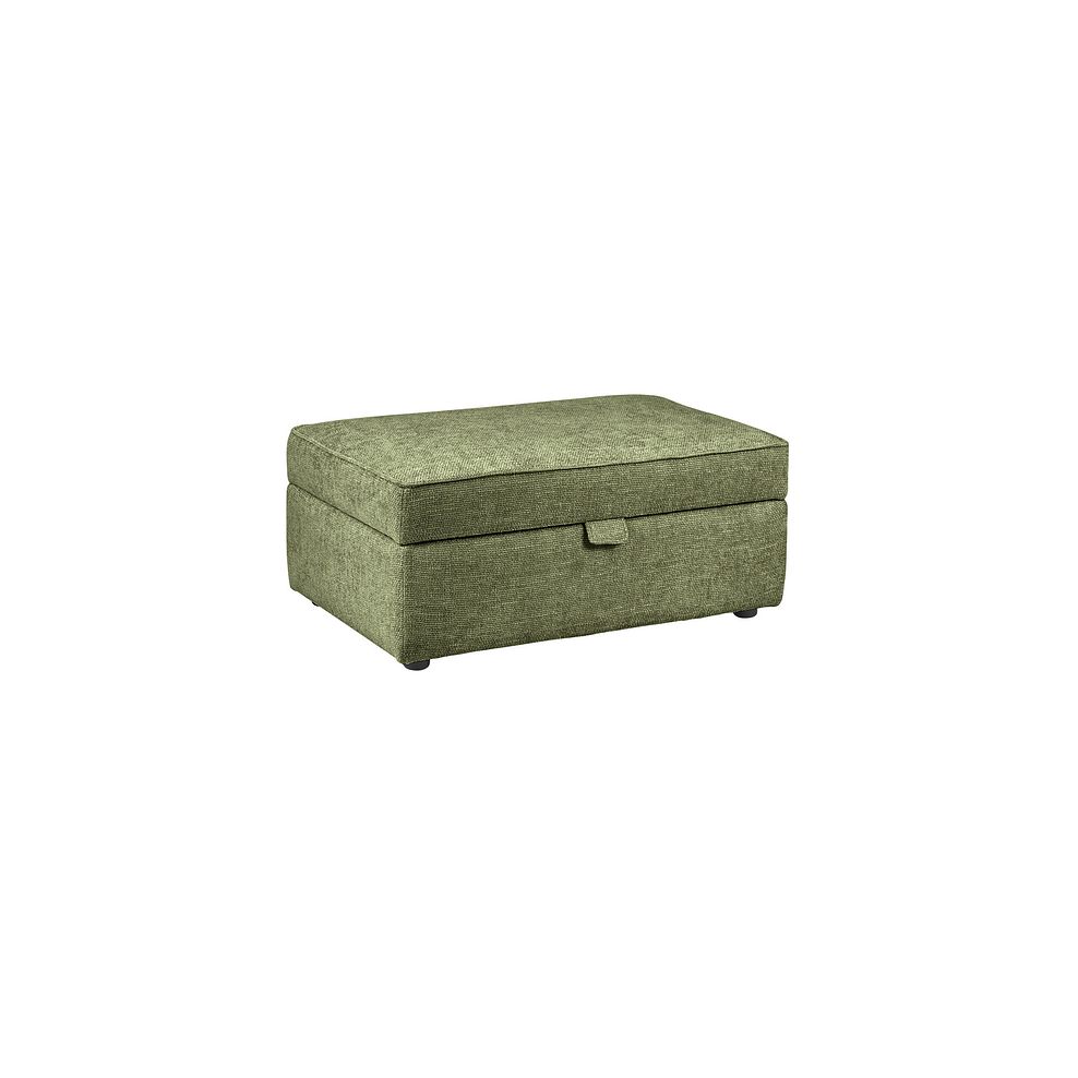 Dalby Storage Footstool in Olive Fabric 1