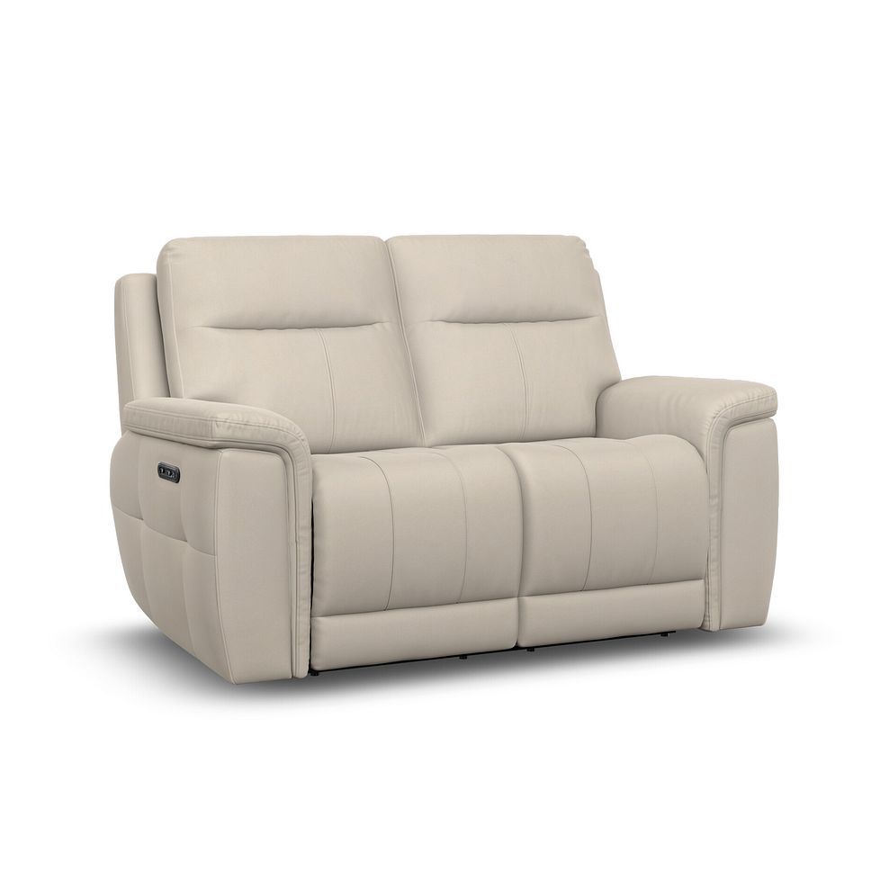 Dalton 2 Seater Electric Recliner Sofa in Bella Barley White Fabric 1