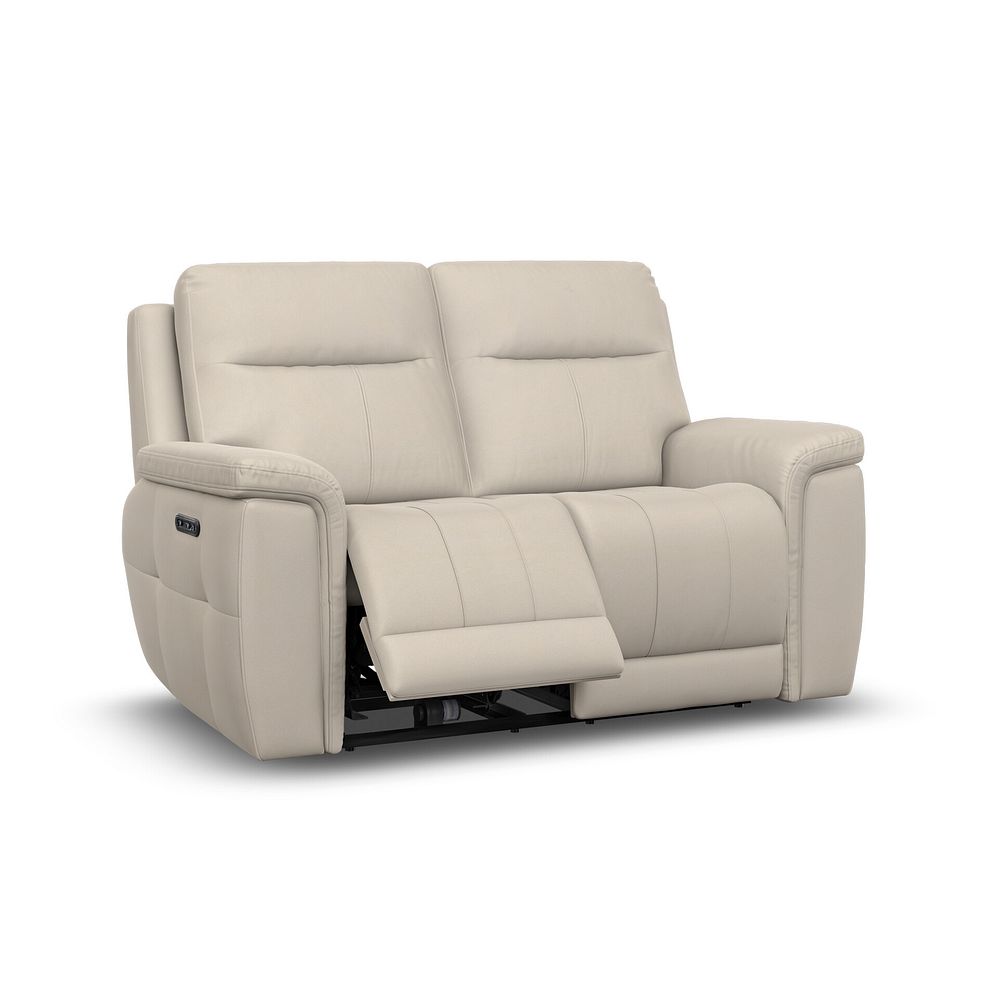 Dalton 2 Seater Electric Recliner Sofa in Bella Barley White Fabric 2