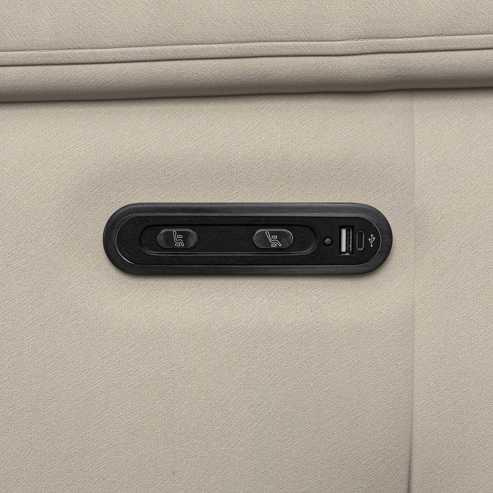 Dalton 2 Seater Electric Recliner Sofa in Bella Barley White Fabric 10