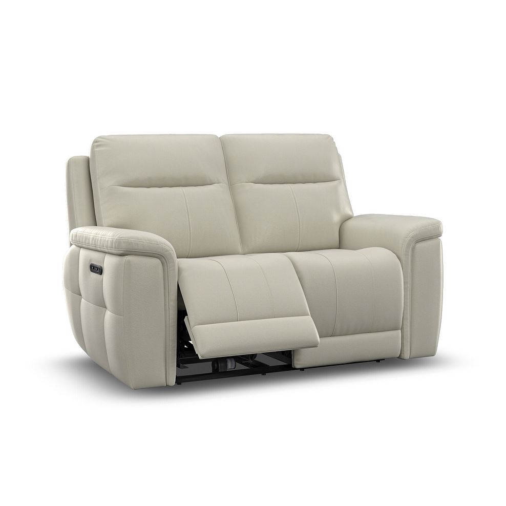 Dalton 2 Seater Electric Recliner Sofa in Bone China Leather 6