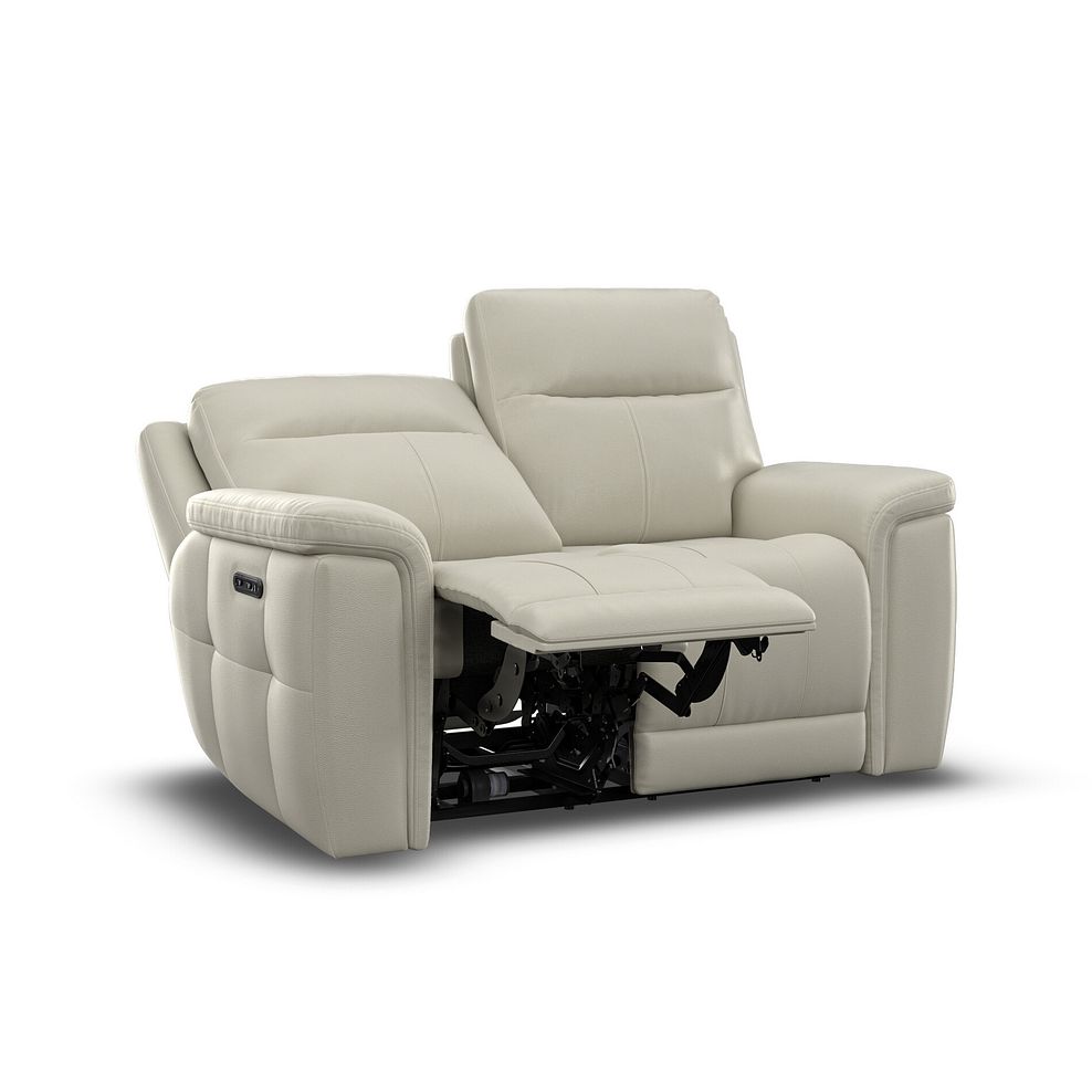Dalton 2 Seater Electric Recliner Sofa in Bone China Leather 7