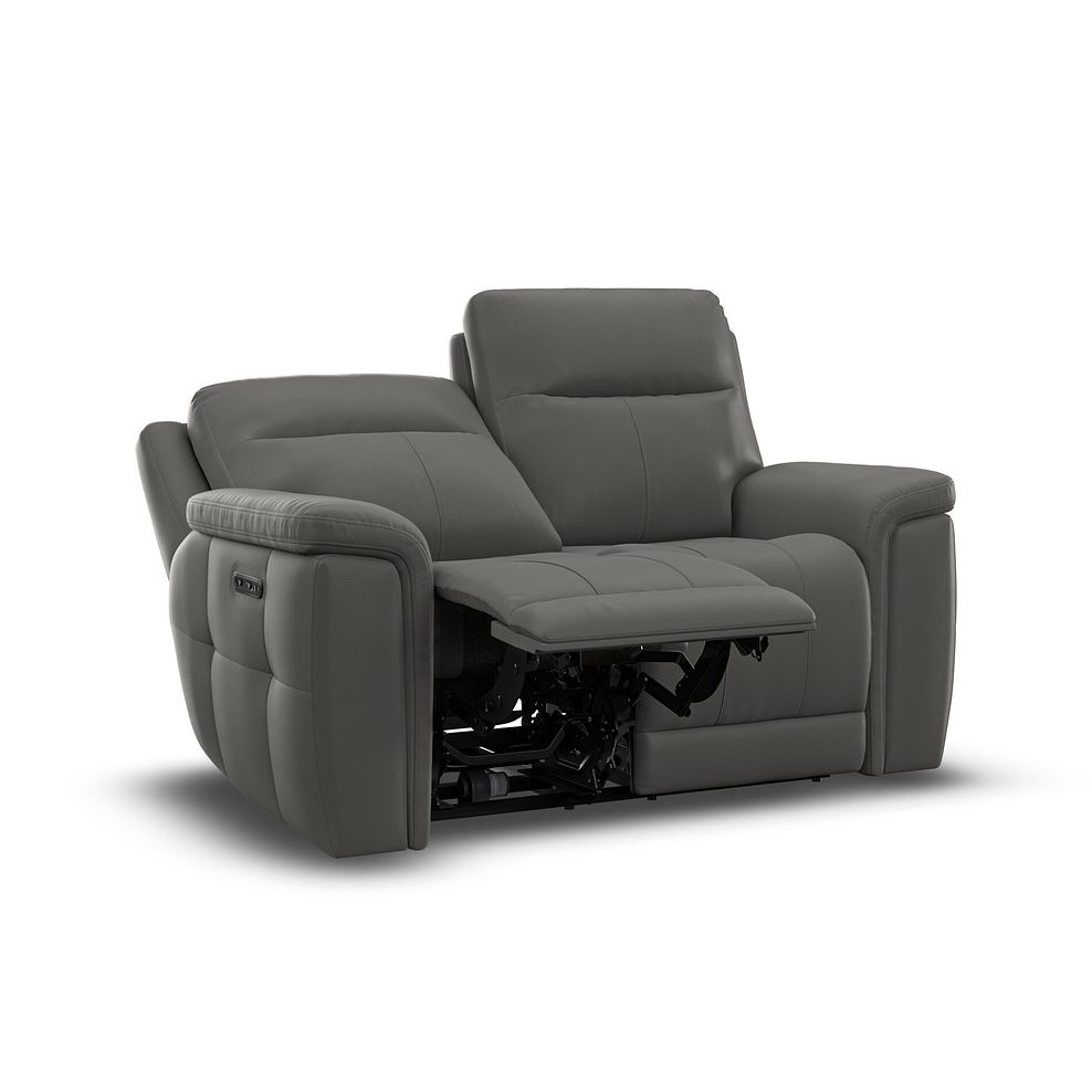 Dalton 2 Seater Electric Recliner Sofa in Elephant Grey Leather 3
