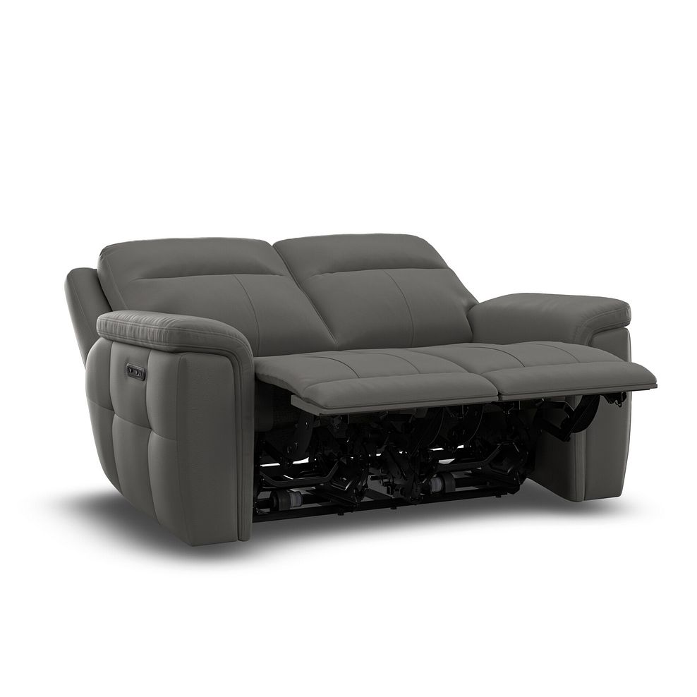 Dalton 2 Seater Electric Recliner Sofa in Elephant Grey Leather 4