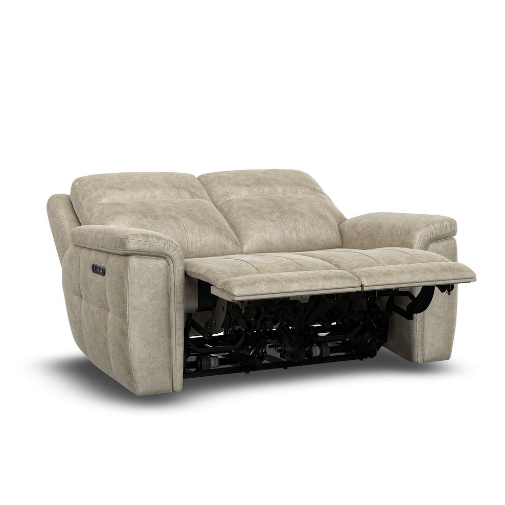 Dalton 2 Seater Electric Recliner Sofa in Marble Cream Fabric 4