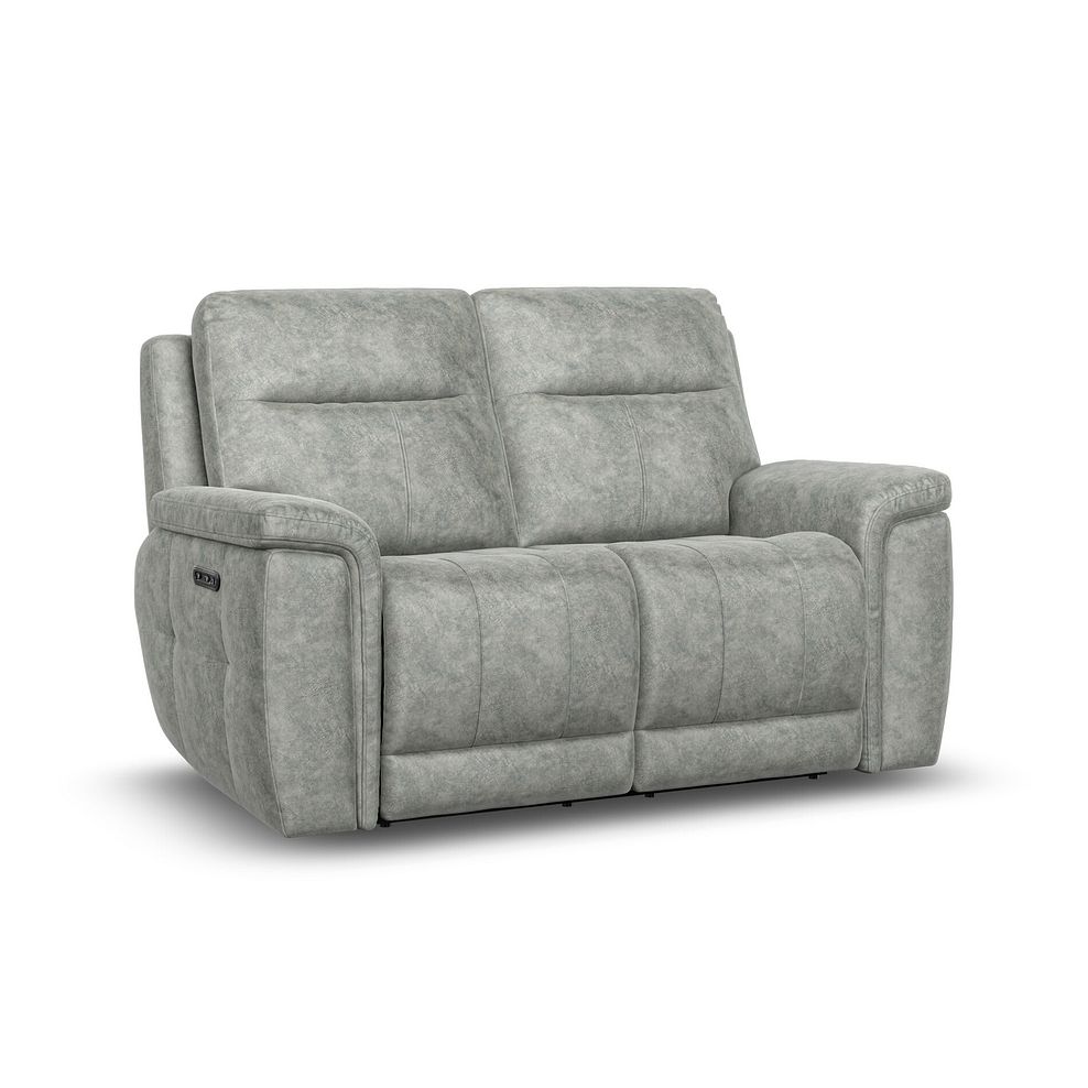 Dalton 2 Seater Electric Recliner Sofa in Marble Silver Fabric 1