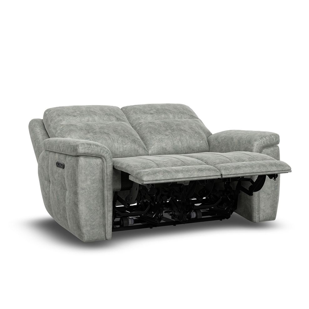 Dalton 2 Seater Electric Recliner Sofa in Marble Silver Fabric 4