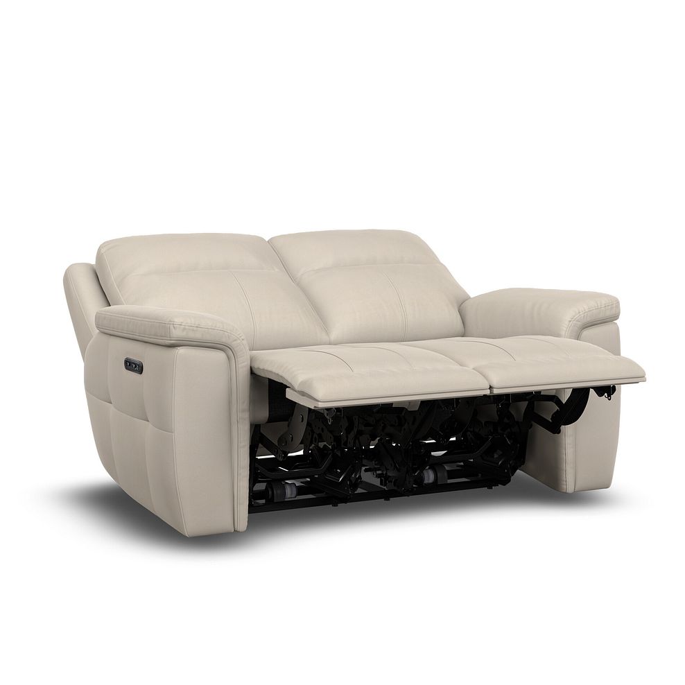 Dalton 2 Seater Electric Recliner Sofa with Power Headrests in Bella Barley White Fabric 7