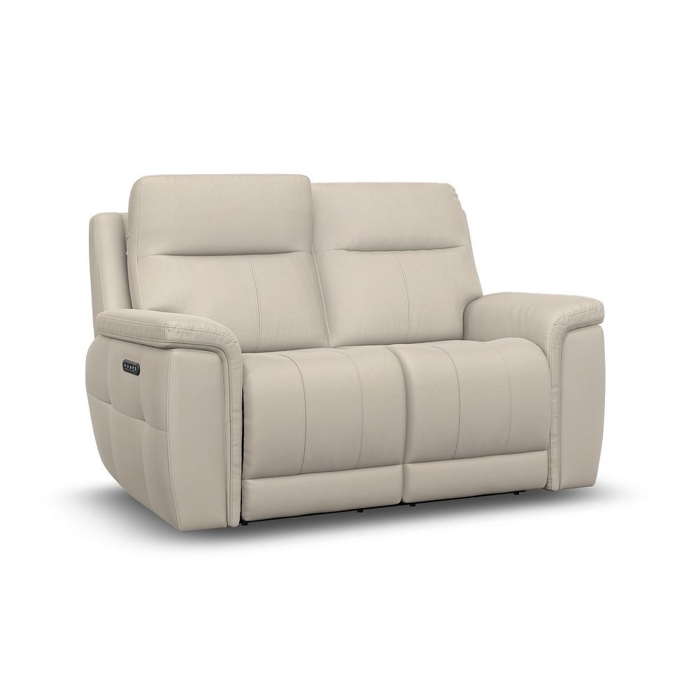 Dalton 2 Seater Electric Recliner Sofa with Power Headrests in Bella Barley White Fabric 2