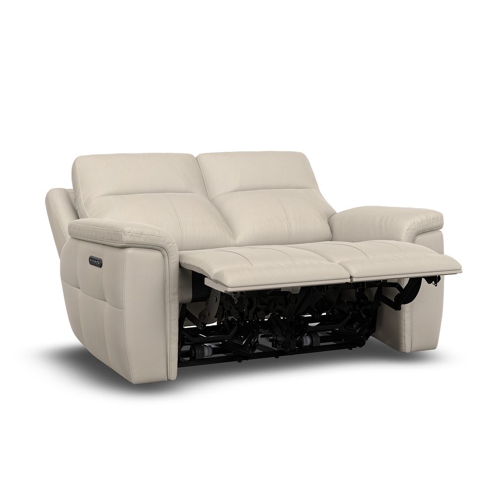 Dalton 2 Seater Electric Recliner Sofa with Power Headrests in Bella Barley White Fabric 8