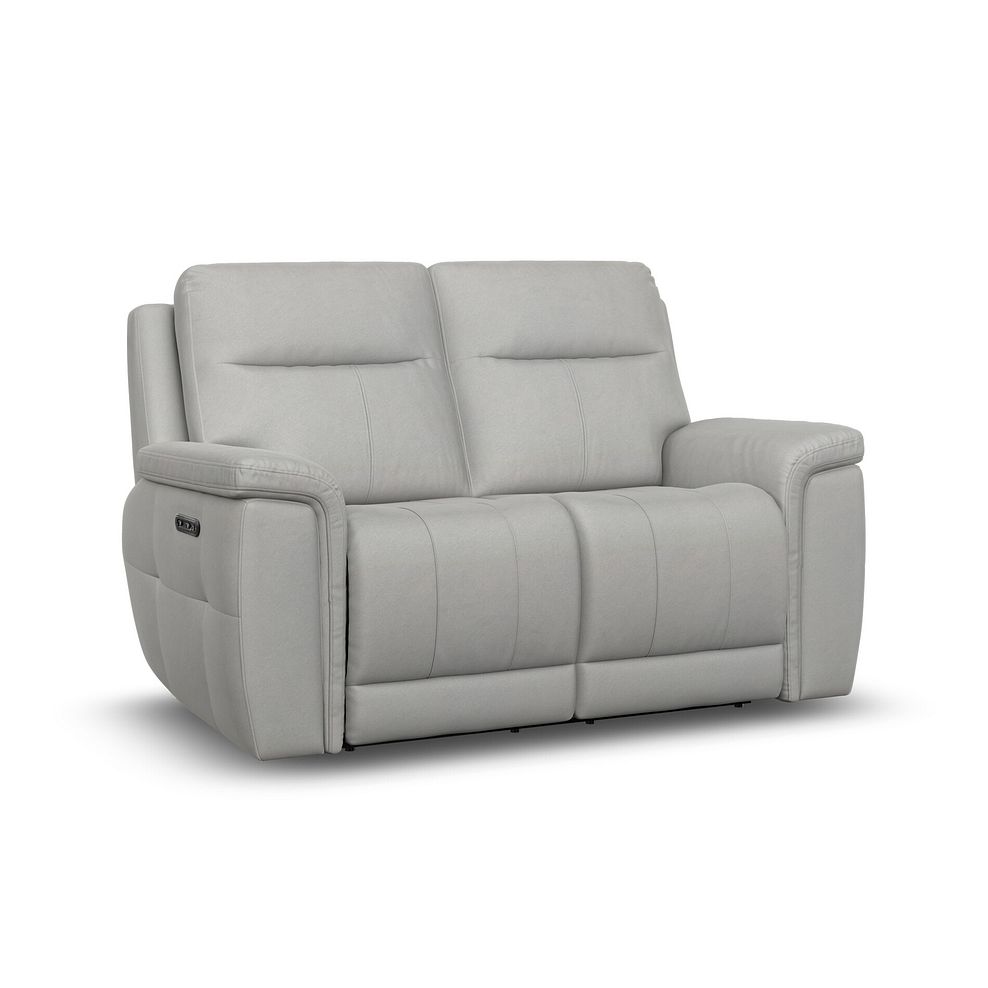 Dalton 2 Seater Electric Recliner Sofa with Power Headrests in Bella Lead Grey Fabric 1